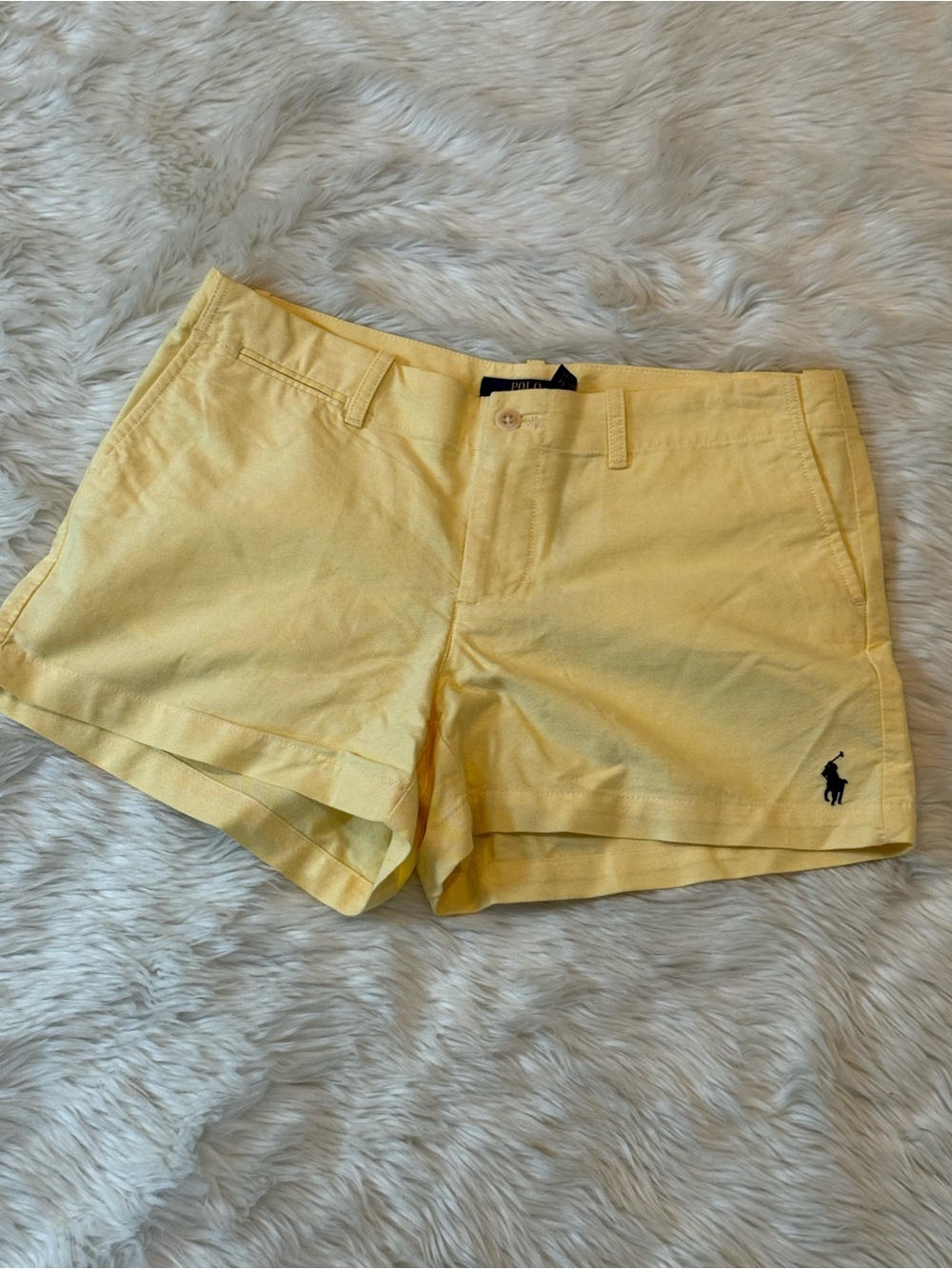 Polo by Ralph Lauren Pale Yellow Women Chino Shorts  Polo Pony Cotton Size 4 New